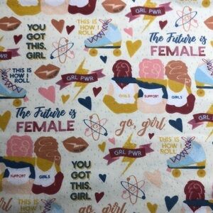 3 1/2 yard The future is female Empowering women Flannel Fabri…